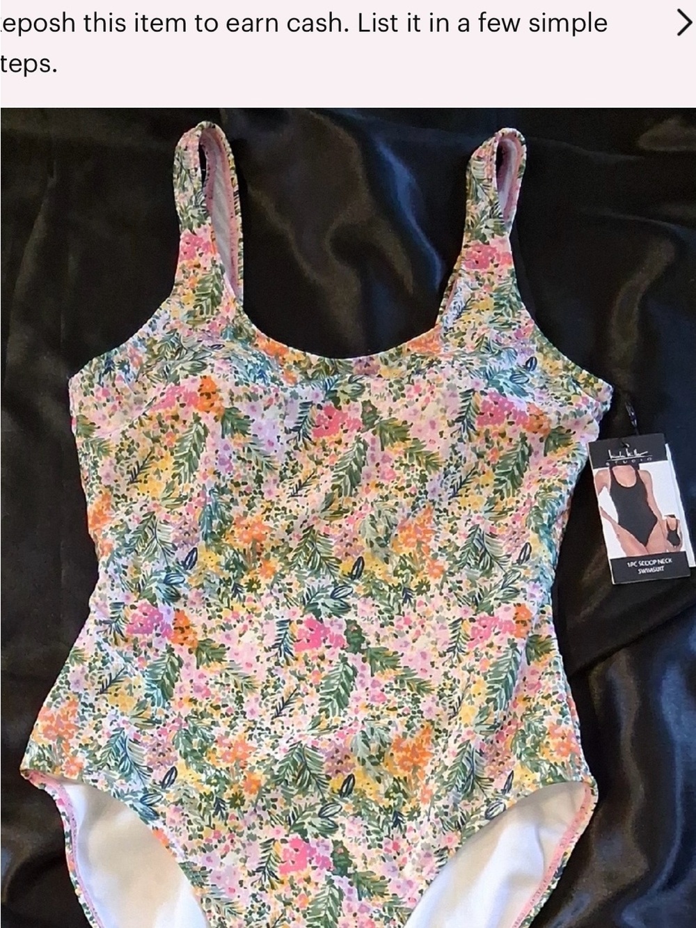 Nicole Miller Floral One-Piece Swimsuit - Pink, Green & Yellow